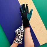 Animal Print Gloves Black and White Zebra
