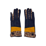 Animal Print Navy Leopard Gloves