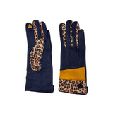 Animal Print Navy Leopard Gloves
