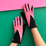 Animal Print Pink and Black Gloves