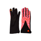 Animal Print Pink and Black Gloves