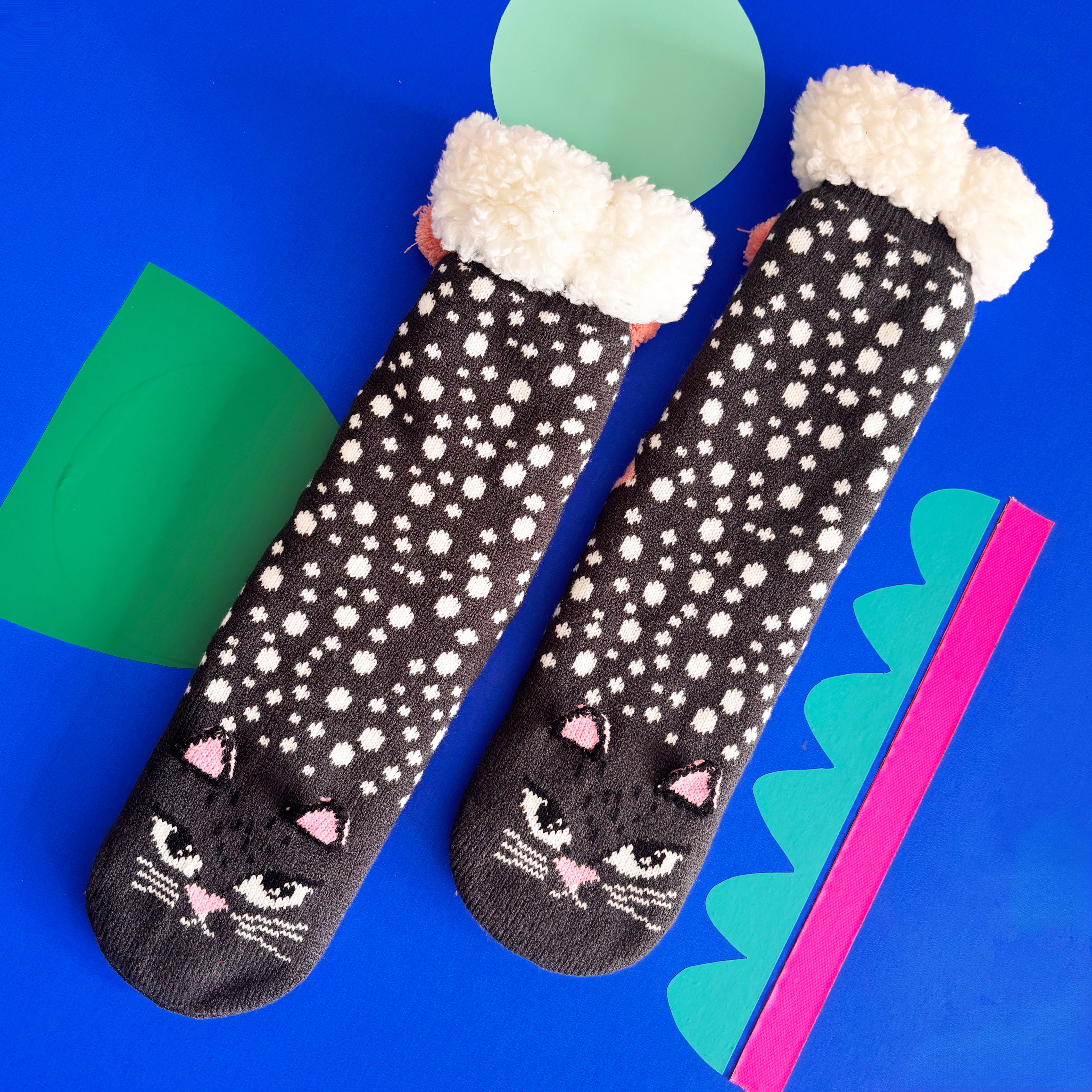 Feline Cat Face Slipper Socks