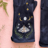 Secret Garden Embroidered Moth Gloves