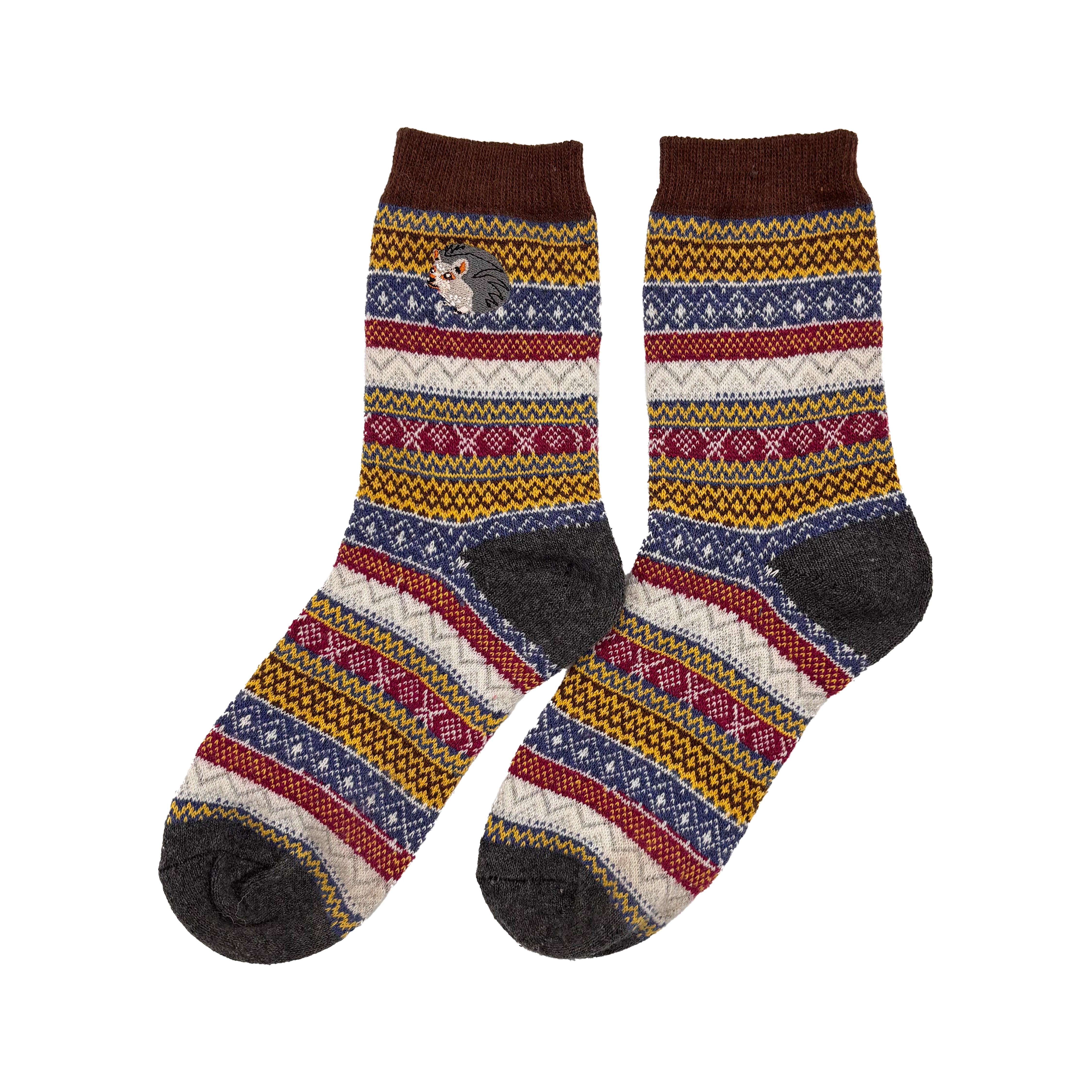 Secret Garden Hedgehog Fair Isle Socks