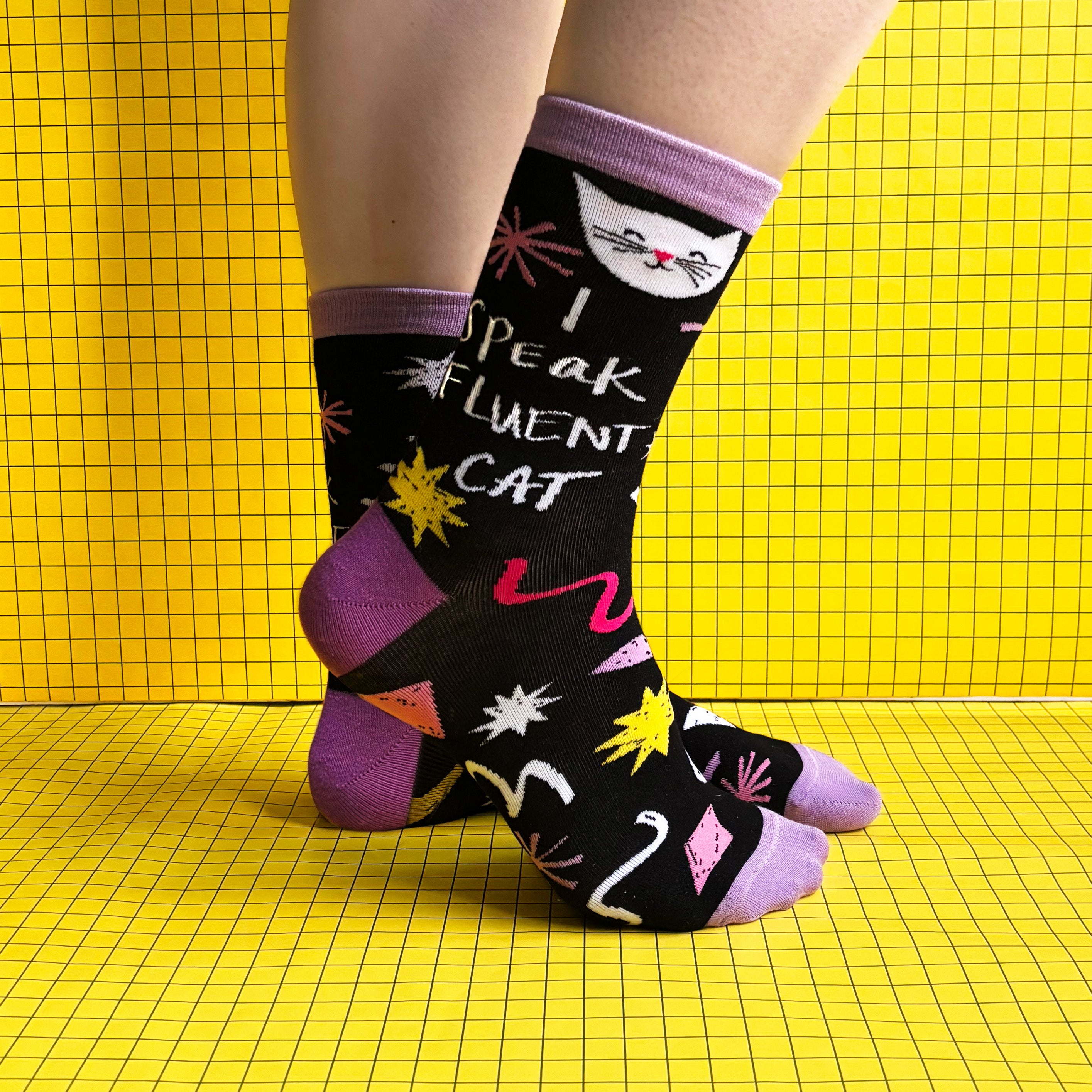 Small Talk 'I Speak Fluent Cat' Socks