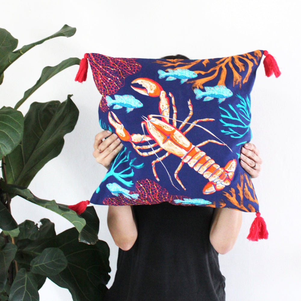 Coral Lobster Cushion - House of Disaster