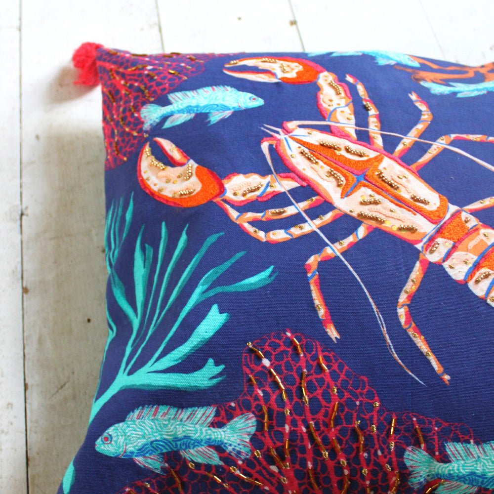 Coral Lobster Cushion - House of Disaster