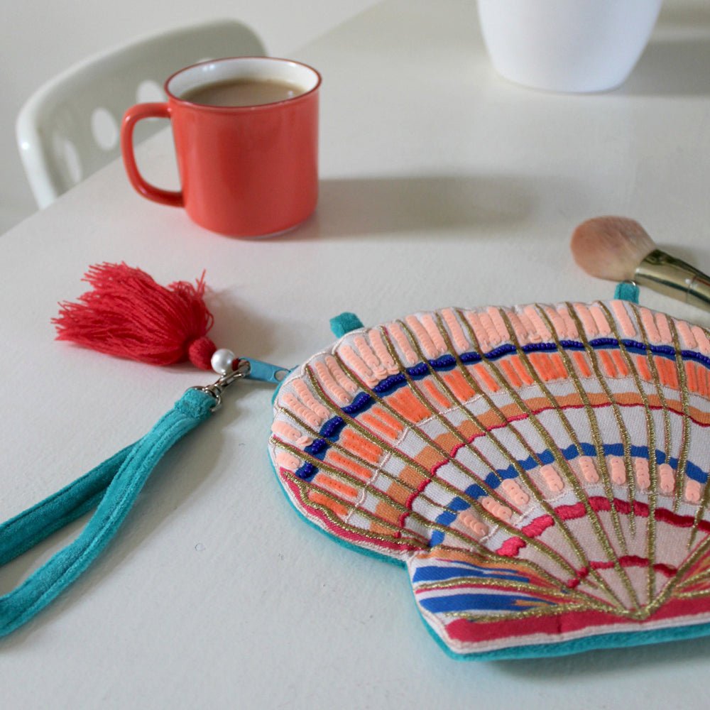Coral Shell Make up Bag - House of Disaster