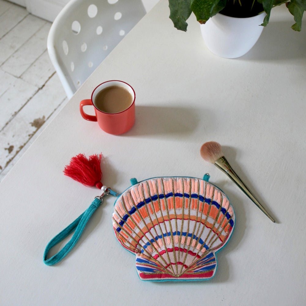 Coral Shell Make up Bag - House of Disaster
