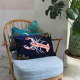 Coral Velvet Lobster Cushion - House of Disaster
