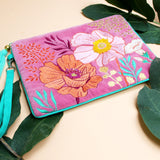 Posy Hot Pink Clutch Bag - House of Disaster