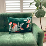 Secret Garden Velvet Fox Cushion - House of Disaster
