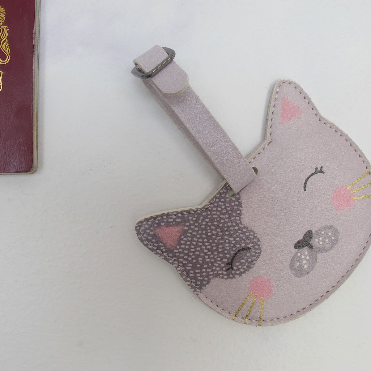 Over The Moon Cat Luggage Tag