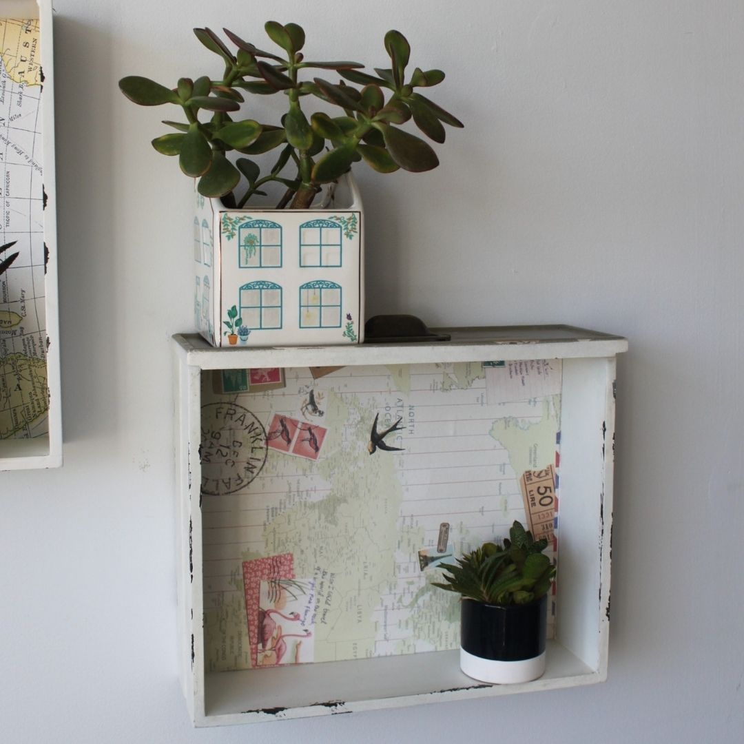 Bon Voyage World Print Shelf