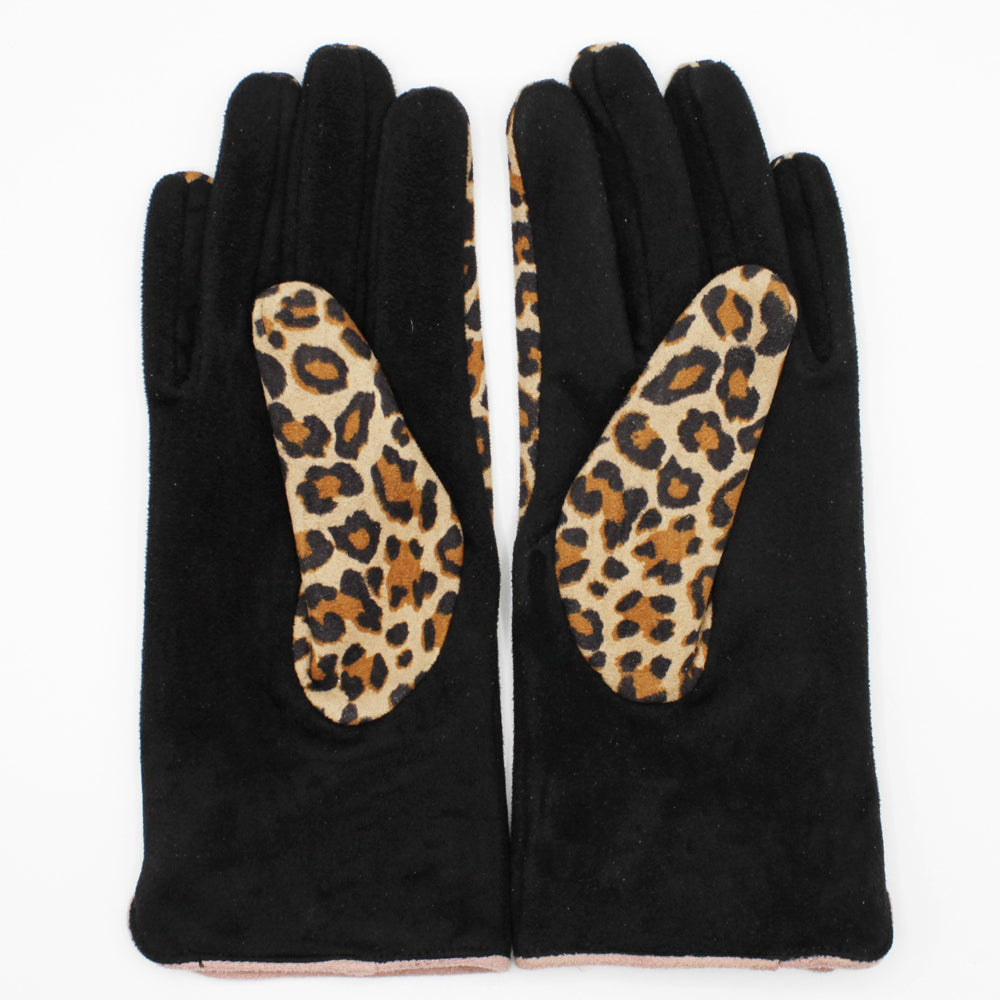 Animal Print 'Leopard' Suedette Gloves