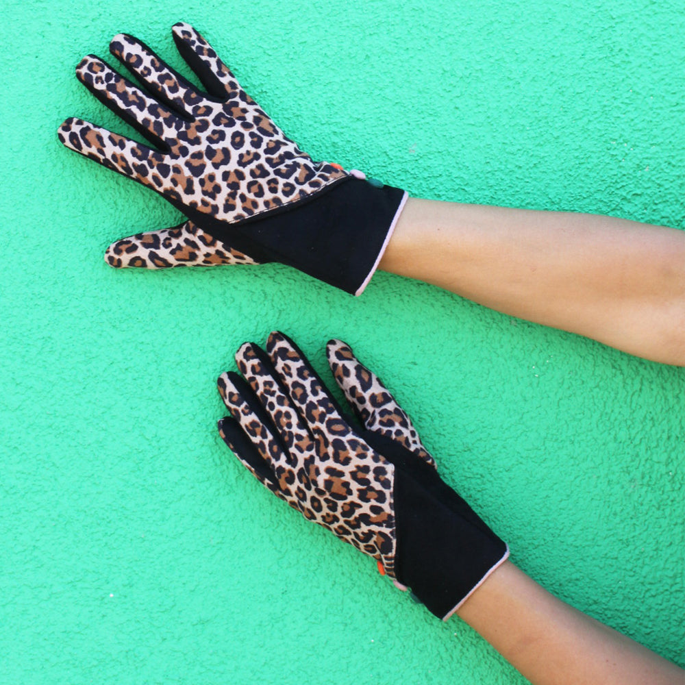 Animal Print 'Leopard' Suedette Gloves