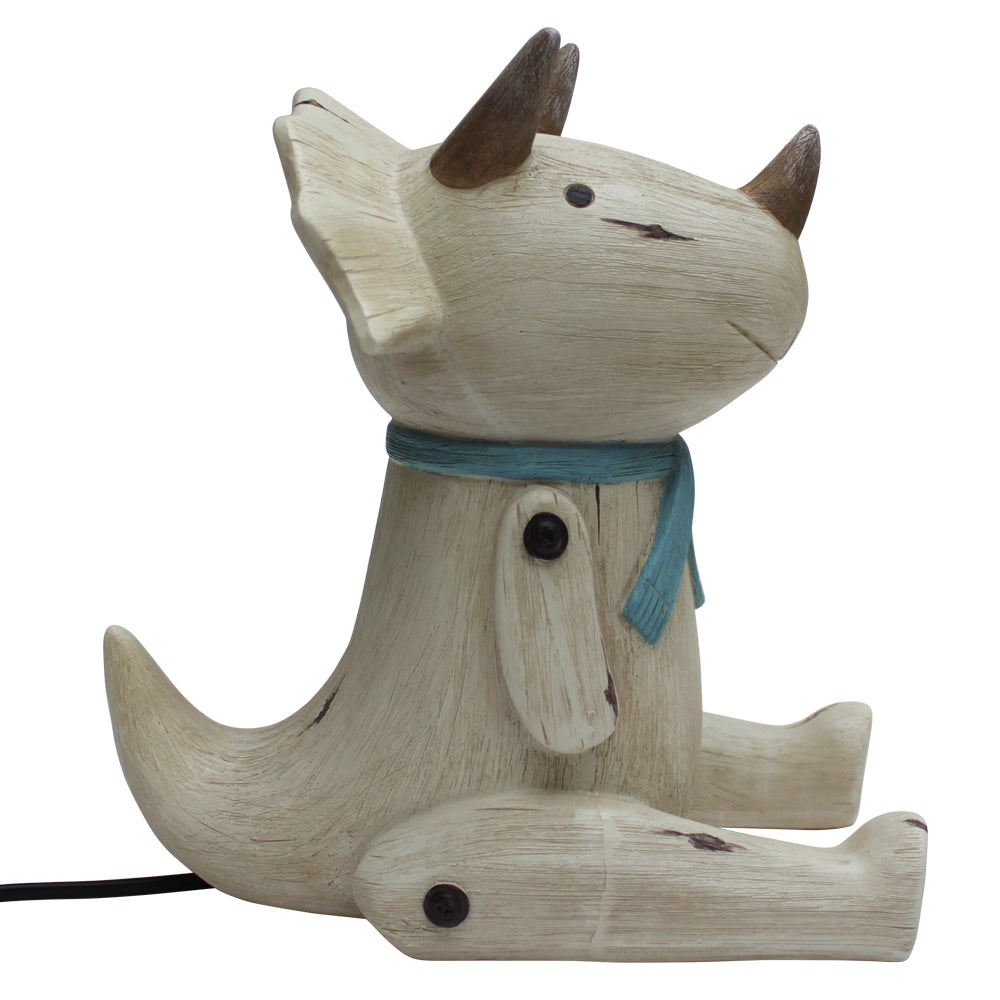 Wood Effect Cute Sitting Triceratops Light