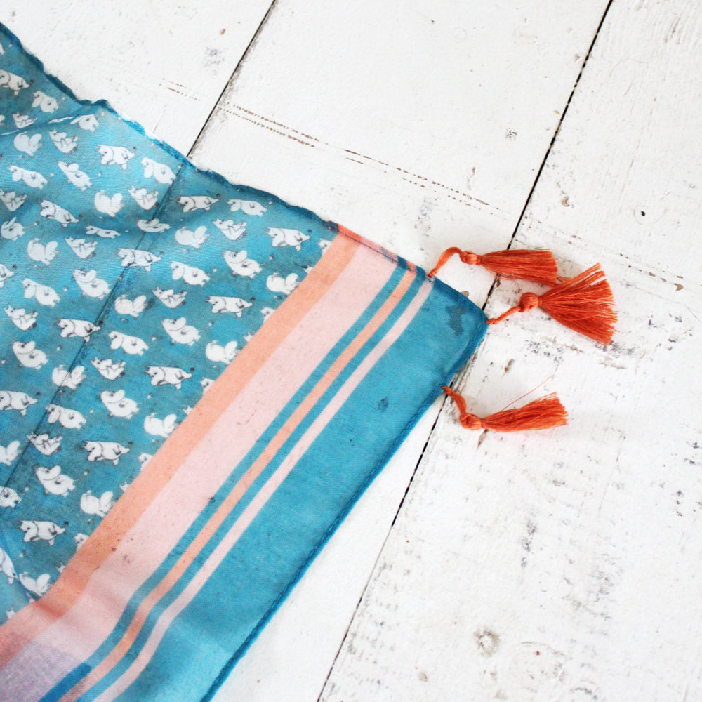 Moomin Scarf "Navy Dots"