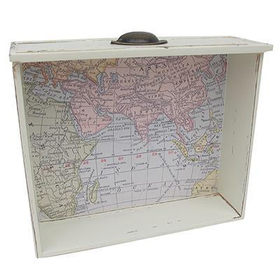 Bon Voyage Map Print Shelf