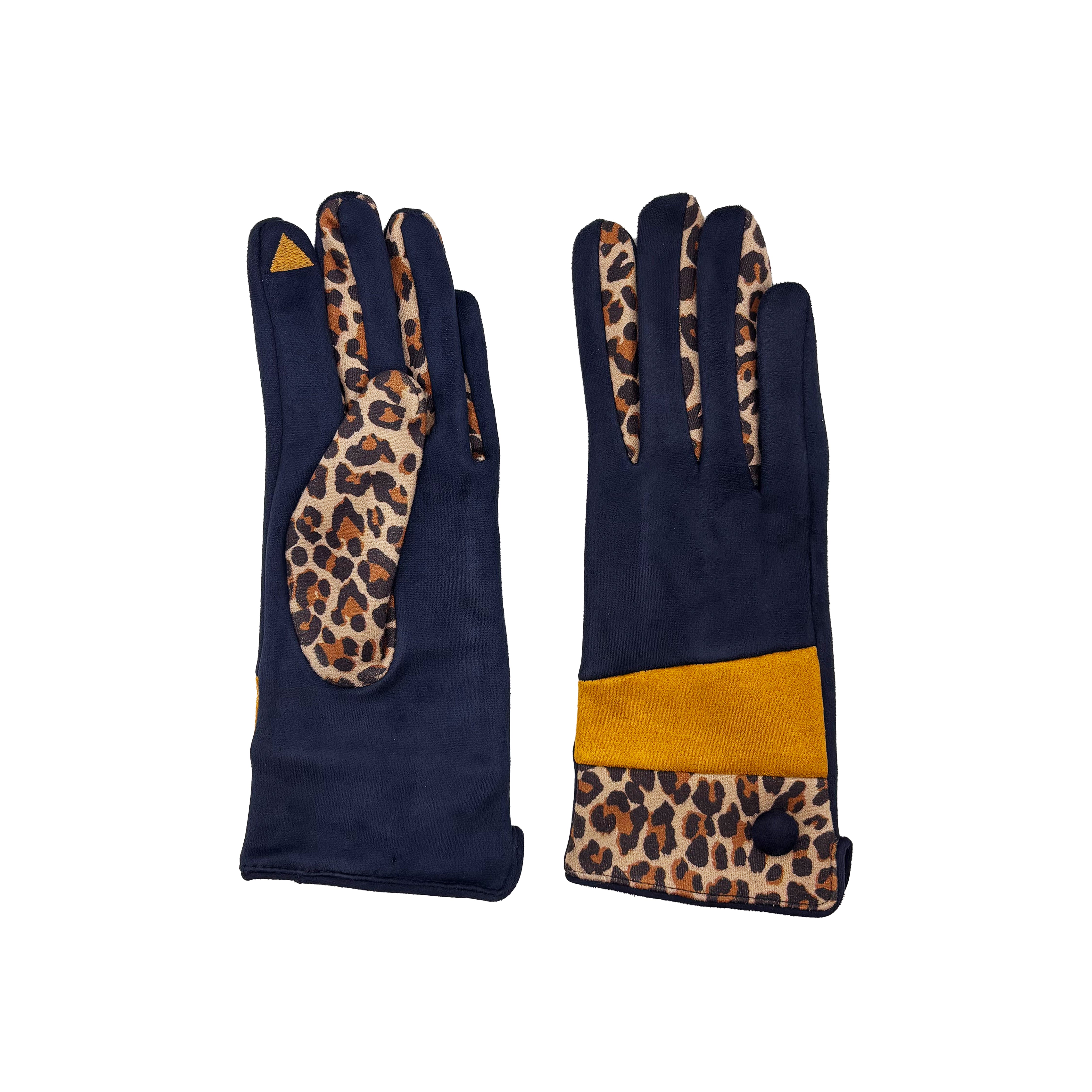 Animal Print Navy Leopard Gloves