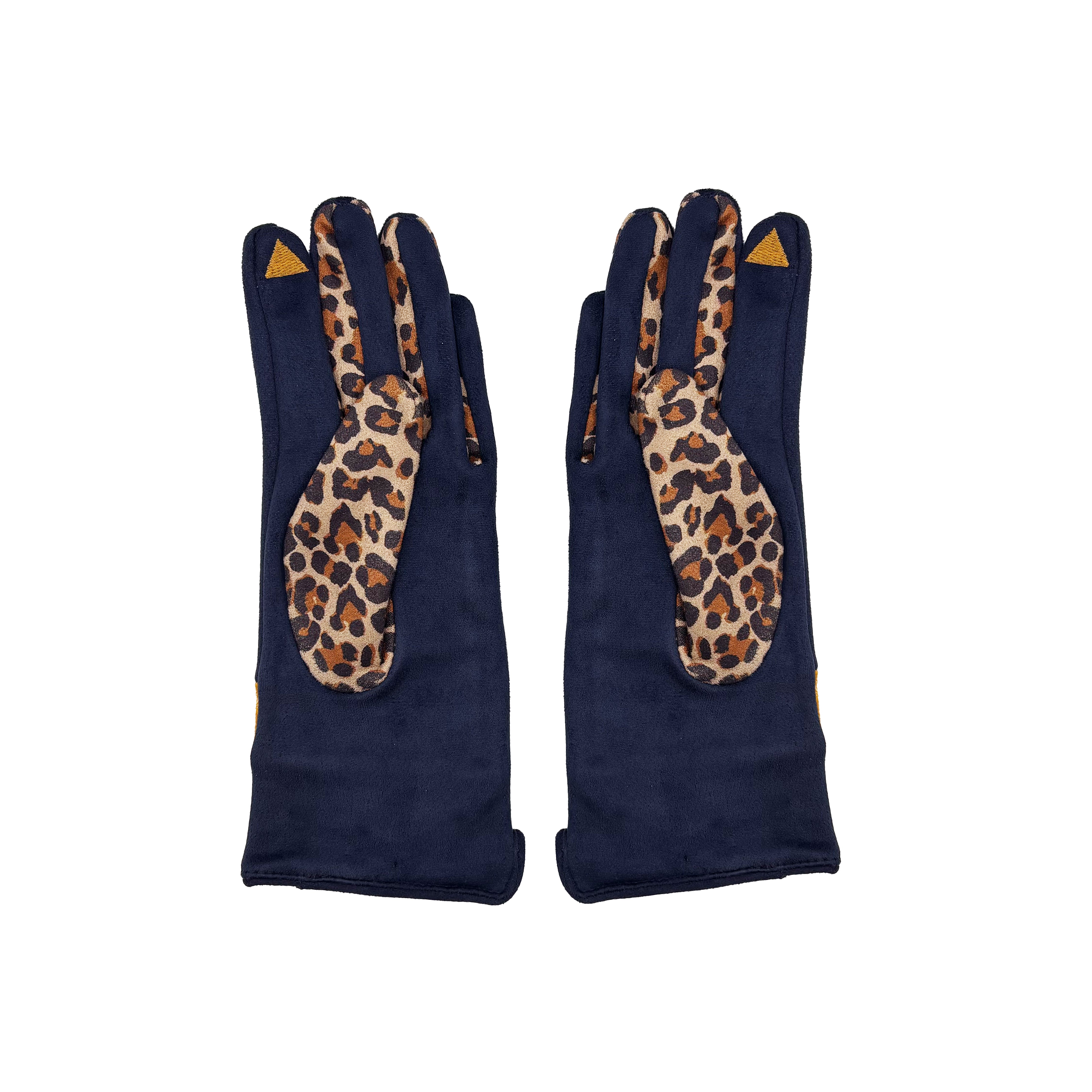 Animal Print Navy Leopard Gloves