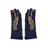 Animal Print Navy Leopard Gloves