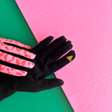 Animal Print Pink and Black Gloves