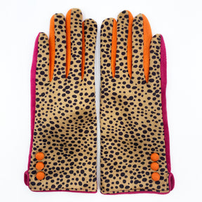 Animal Print 'Cheetah' Suedette Gloves
