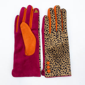 Animal Print 'Cheetah' Suedette Gloves