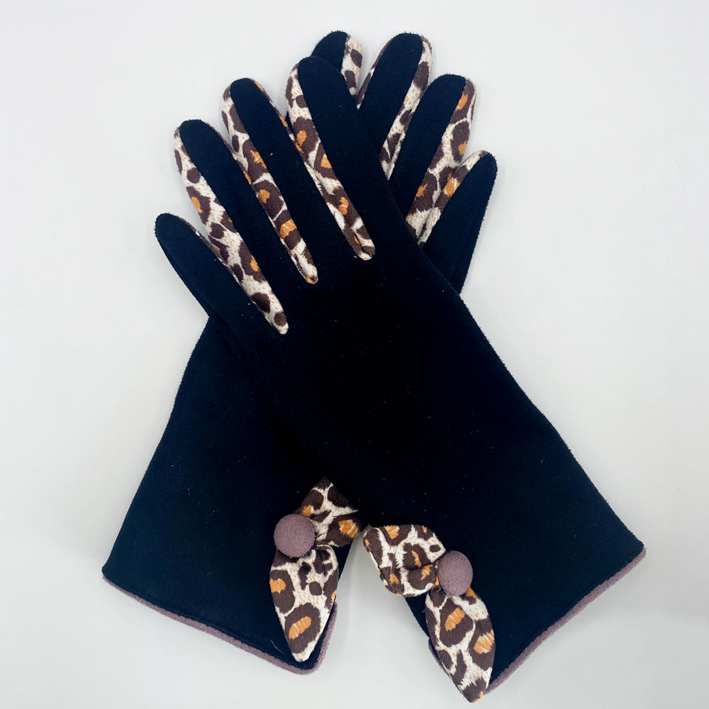 Animal Print Purple Leopard Gloves