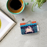 Coral Crab Card Holder