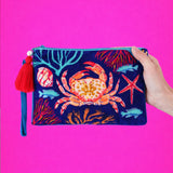 Coral Crab Purse