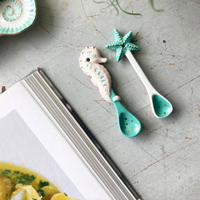Coral Seahorse and Starfish Spoon Set