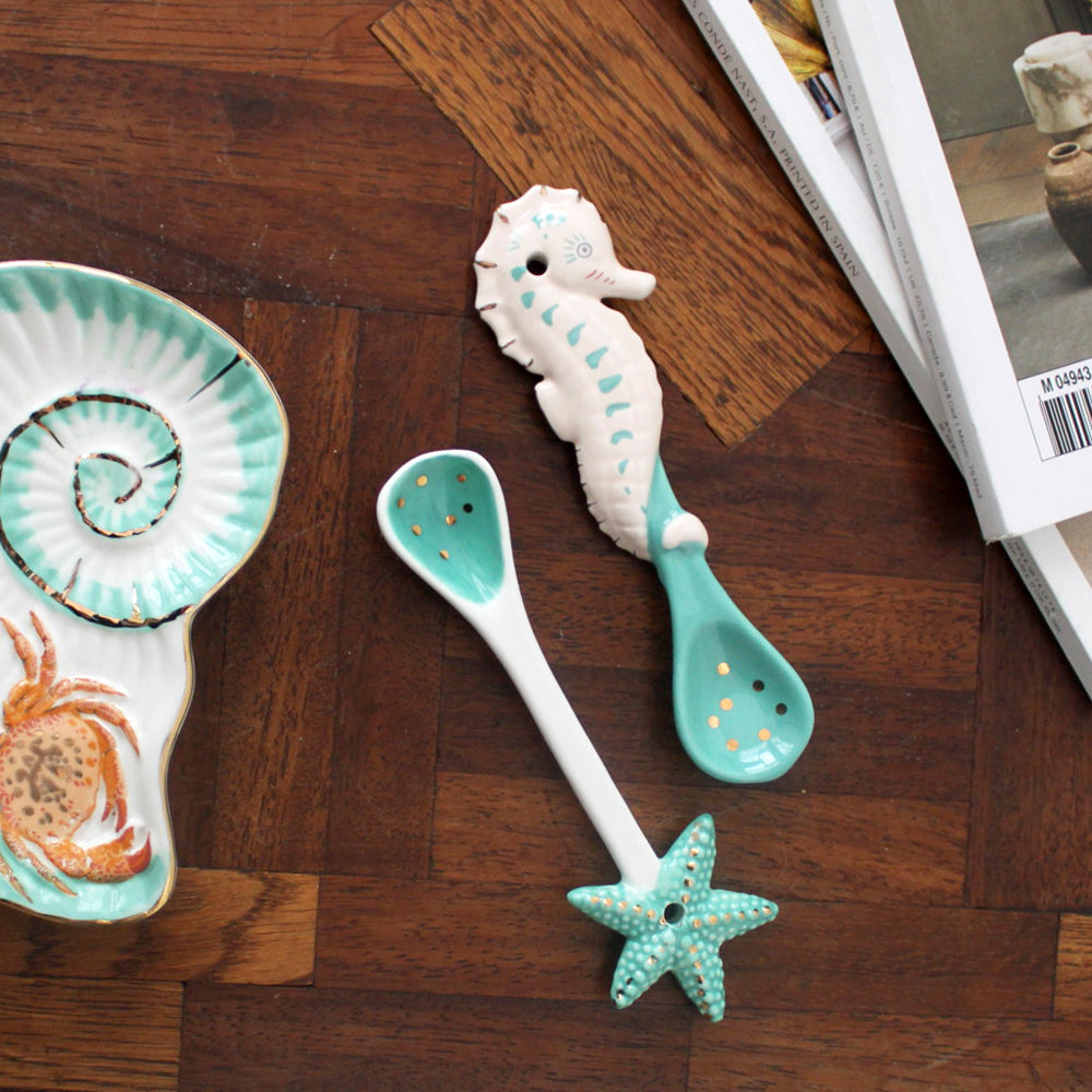 Coral Seahorse and Starfish Spoon Set