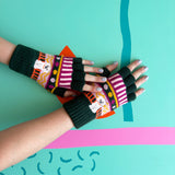 Dog House Fair Isle Fingerless Gloves