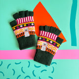 Dog House Fair Isle Fingerless Gloves