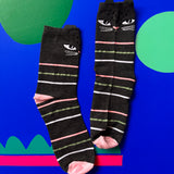 Feline Black Stripy Socks