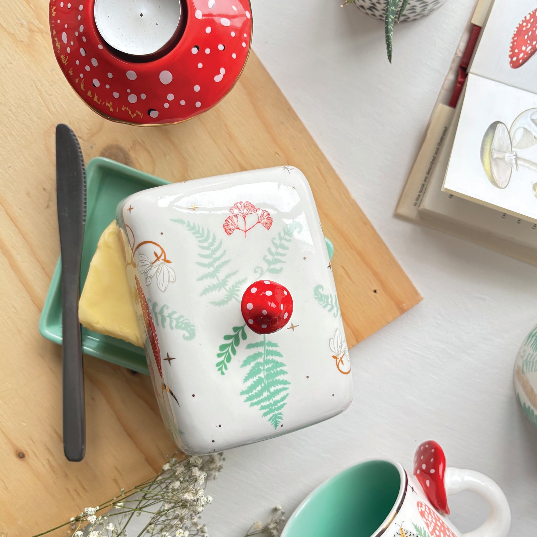 Forage Cream Butter Dish