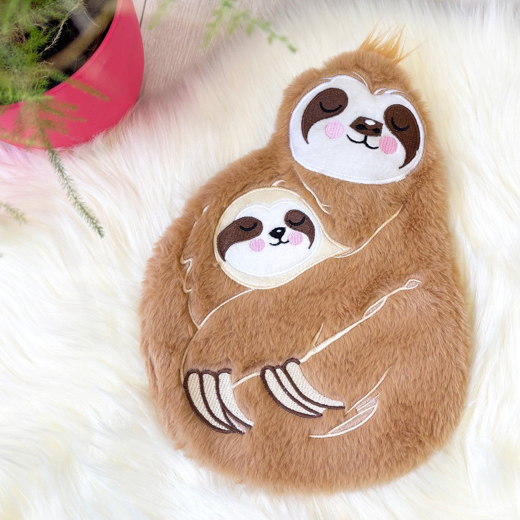 Mother and Baby Sloth Hot Water Bottle