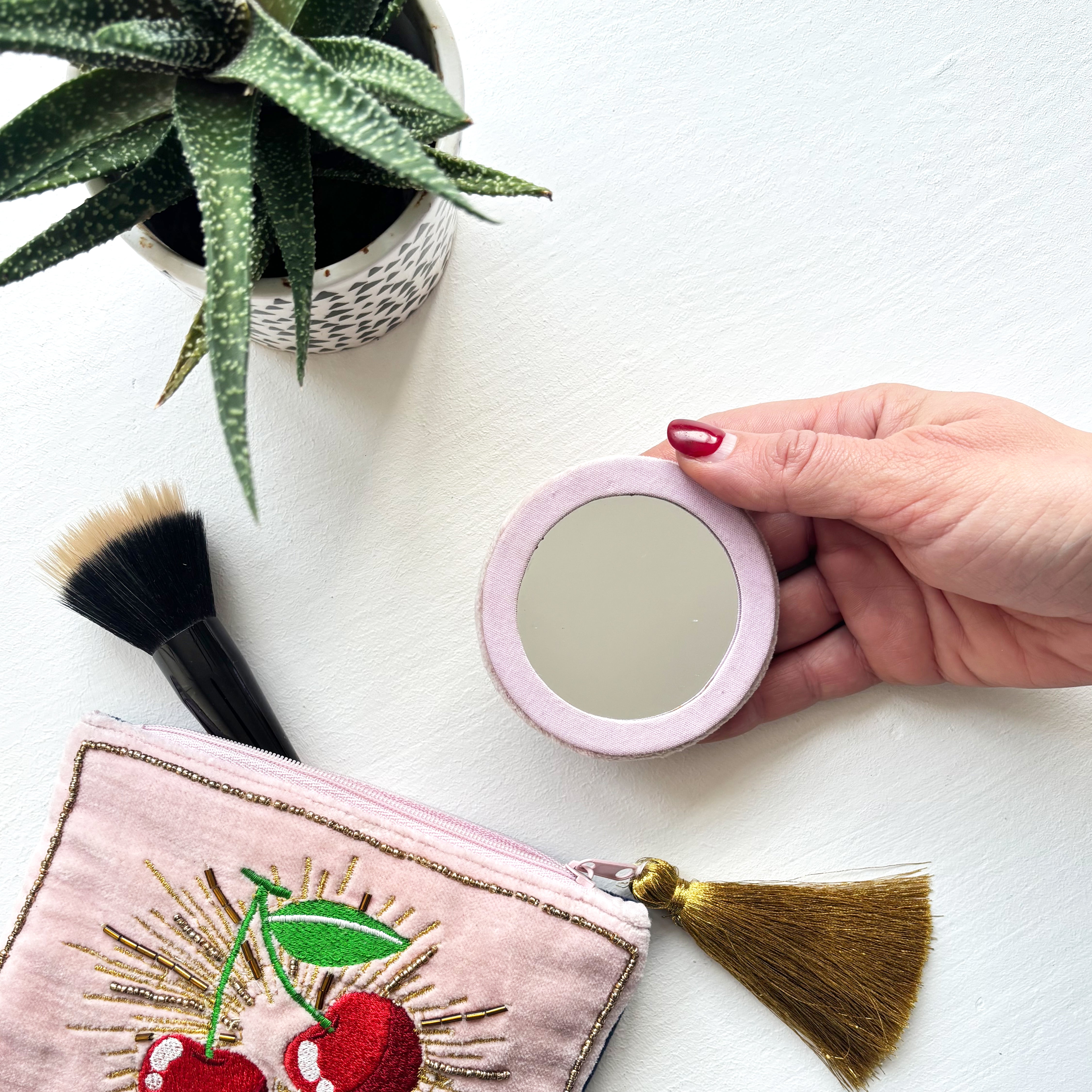 Inked Cherry Compact Mirror