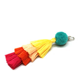 Teal Pompom Bag Charm