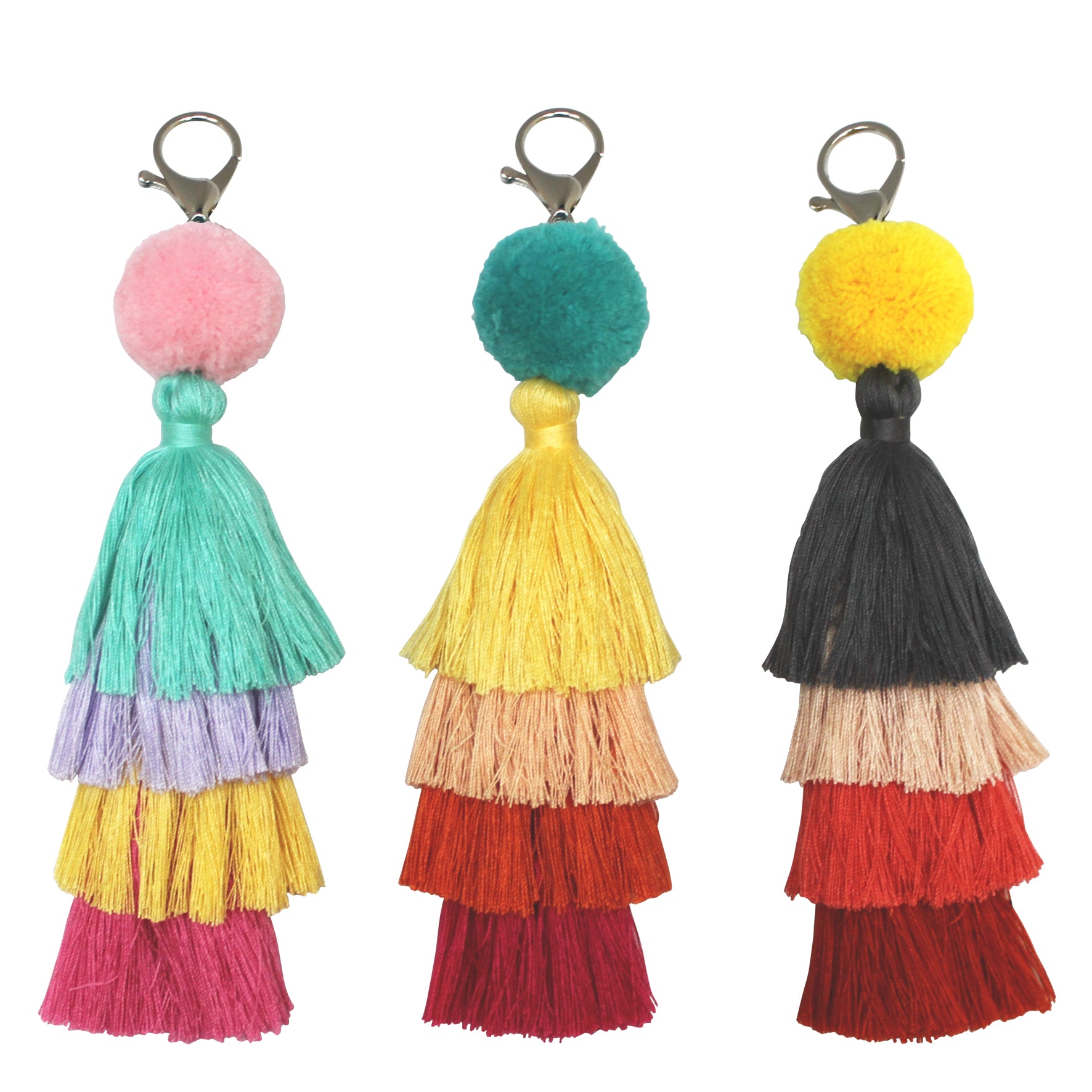 Teal Pompom Bag Charm
