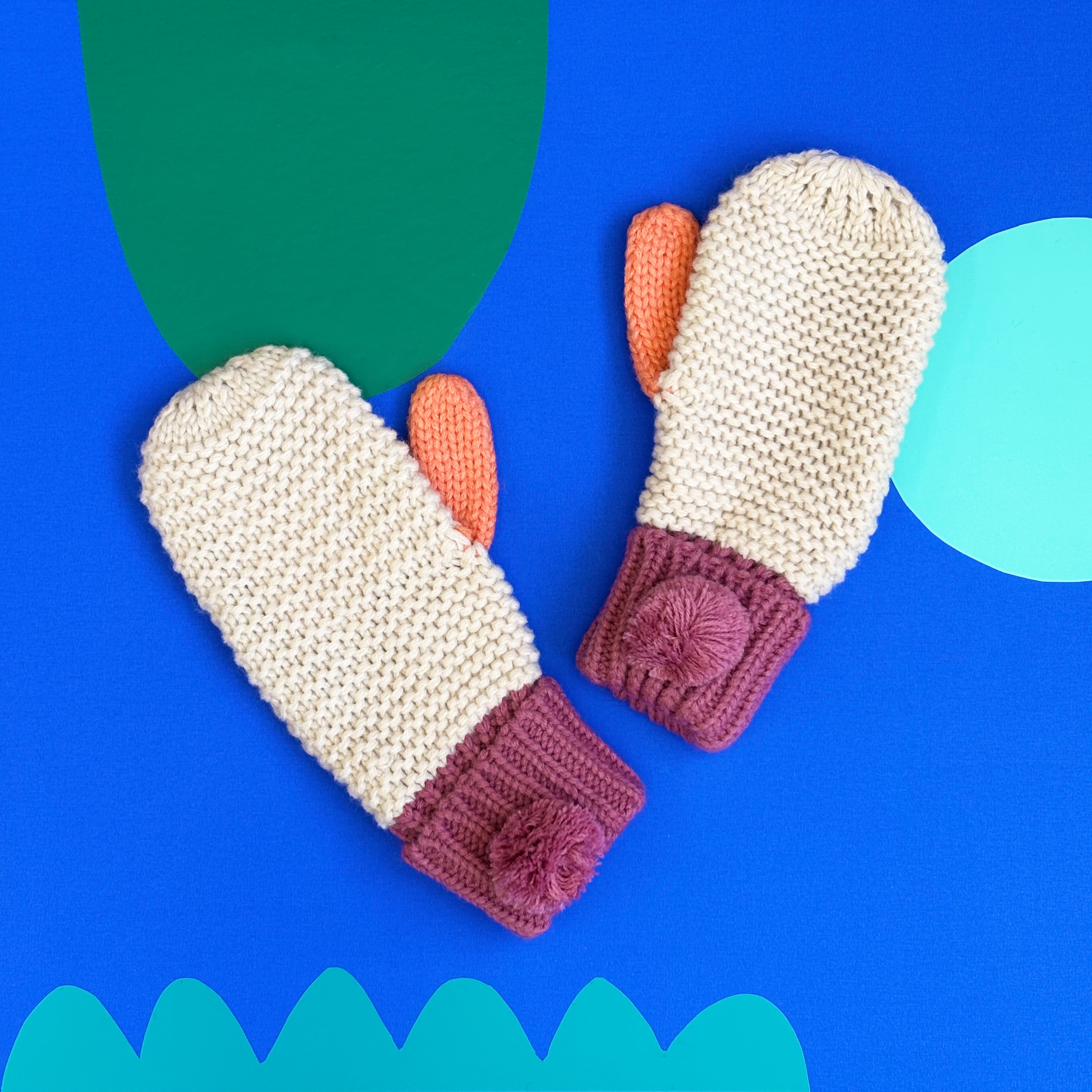 Loop Cream Mittens