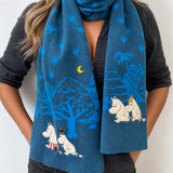 Moomin Blue Forest Embroidered Scarf