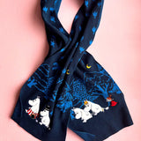 Moomin Blue Forest Embroidered Scarf