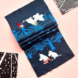 Moomin Blue Forest Embroidered Scarf