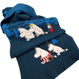 Moomin Blue Forest Embroidered Scarf