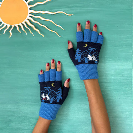 Moomin Forest Fingerless Gloves