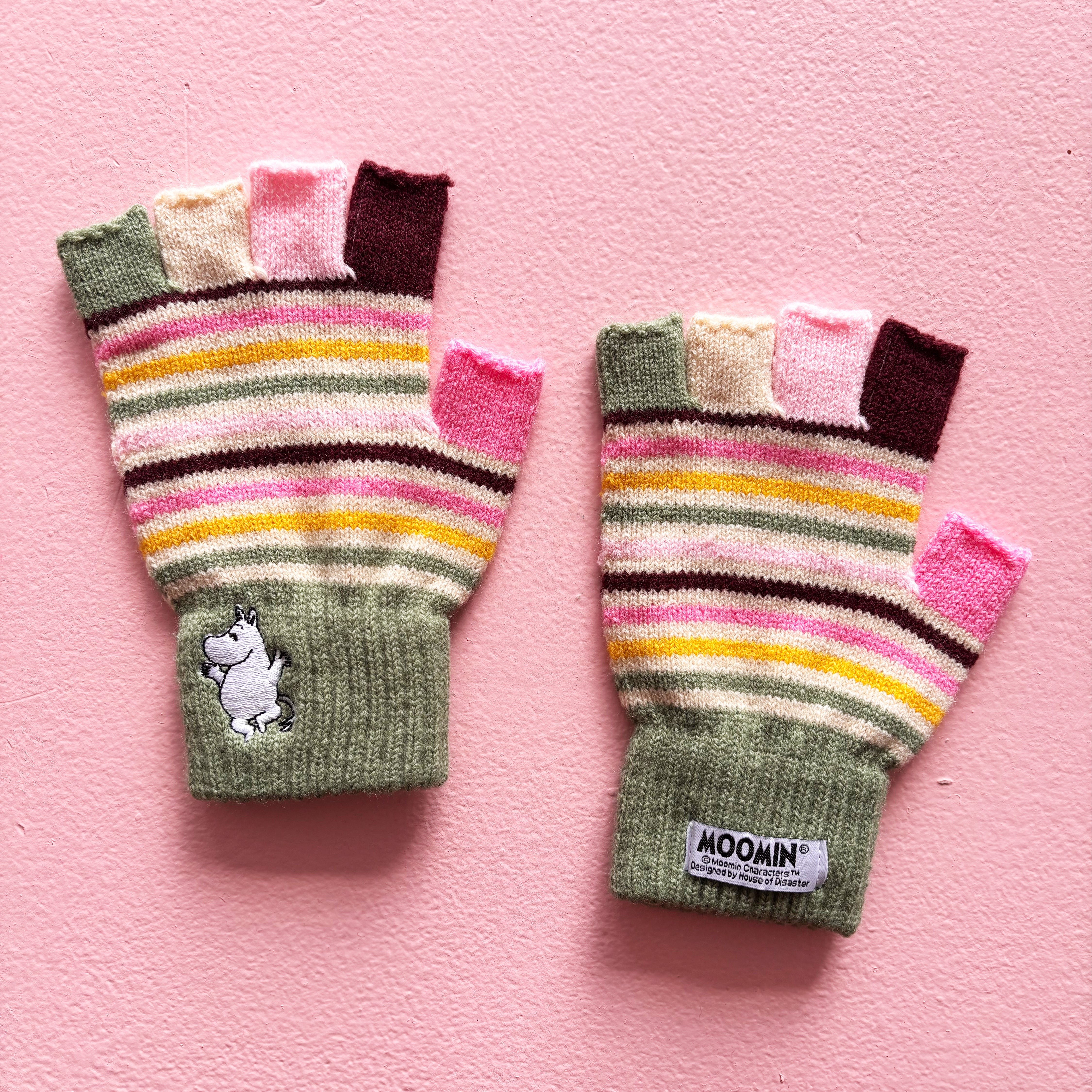 Moomin Stripy Fingerless Gloves