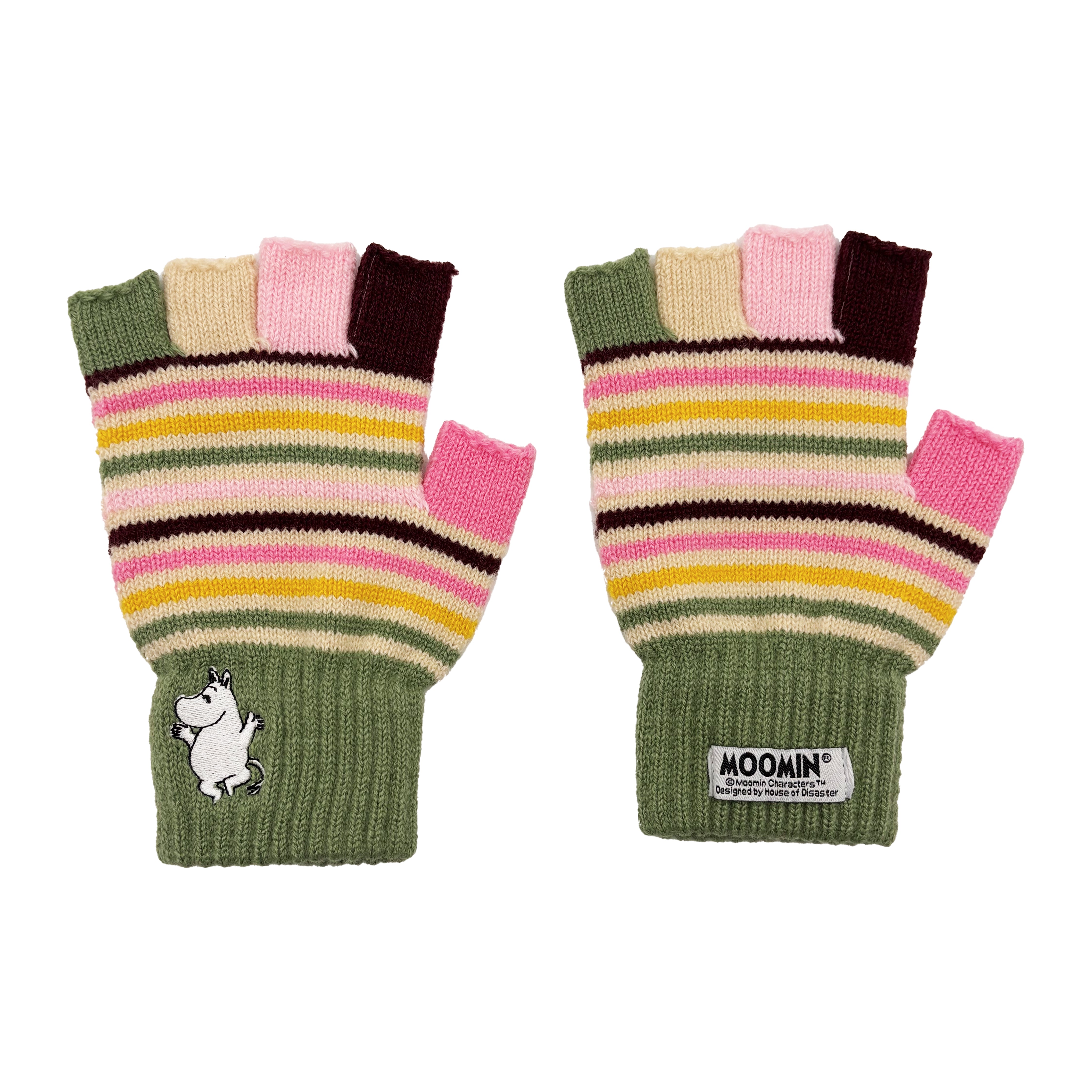 Moomin Stripy Fingerless Gloves